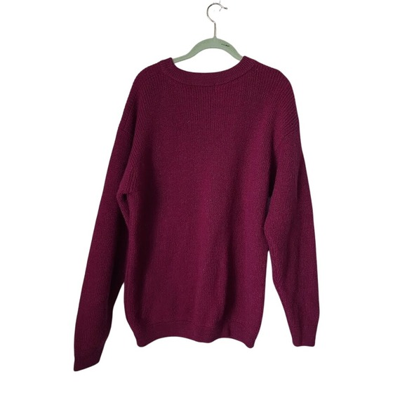L.L. BEAN VTG 100% Wool Crewneck Sweater Burgundy USA Made heritage XL - Picture 3 of 7
